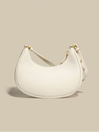 « Esplorando l’Eleganza: La Borsa Donna Borsa a Tracolla Baguette Pelle Italiana Semi-Luna Bianco/Nero/Rosa – Ivy »