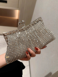 « Scopri la Lusso e il Glamour: Borsa a Tracolla con Pochette Fantasia e Borsa da Sera Scintillante di Diamanti di Cristallo – Dianna »